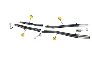 COPPIA SILENZIATORI CENTRALI ANSA FR 4445-4455 FERRARI 250 GT CABRIOLET PININFARINA