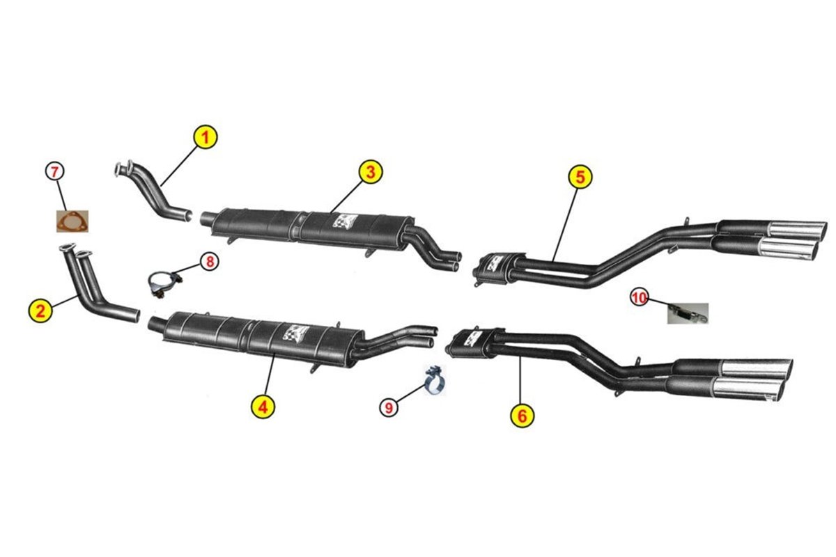 TUBI DI SCARICO ANTERIORI ANSA FR 4222 FERRARI 250 GT COUPE' PININFARINA 60 62