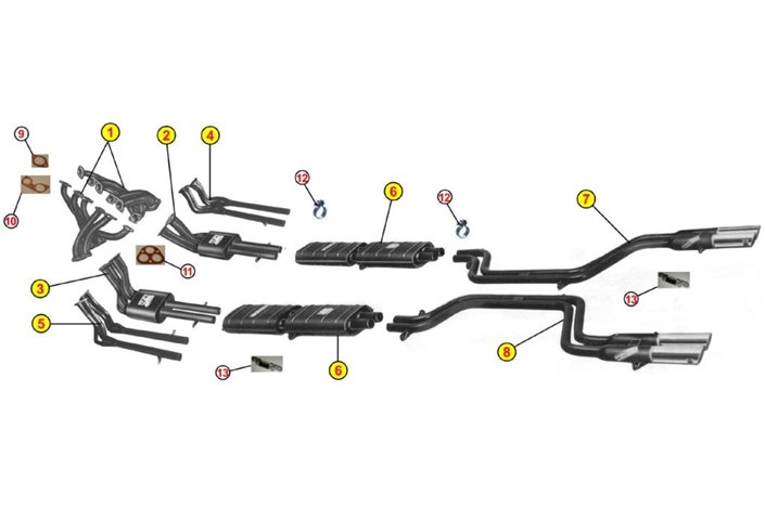 SILENCERS EXHAUST TERMINALS ANSA FR 0627 0637 FERRARI 275 GTB 4 GTS 4 NART 66 68