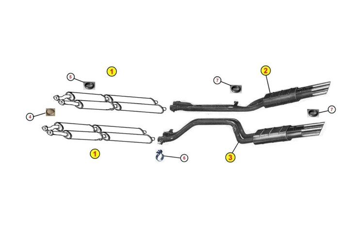 SISTEMA DI SCARICO COMPLETO ANSA OEM REPLICA FERRARI 412 1985 1989