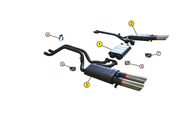 SISTEMA DI SCARICO COMPLETO ANSA OEM REPLICA PER FERRARI 412 VERS. SVIZZERA 1985 1989
