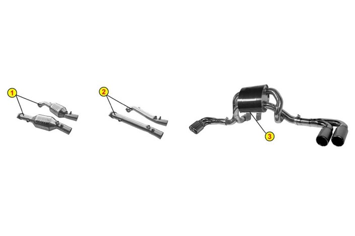 ANSA FR 4984 EXHAUST PIPES FOR FERRARI 430 BERLINETTA SPIDER 2004 2009