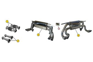 SILENZIATORE TERMINALE DI SCARICO RACING ANSA FR 4580 FERRARI 512 TR 1992 1994