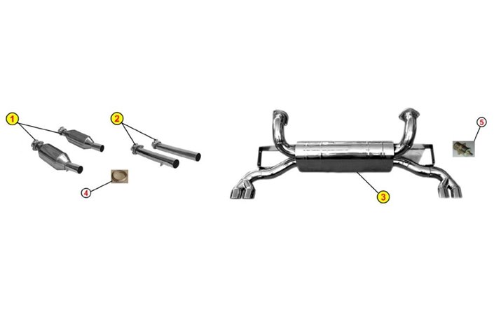 COMPLETE EXHAUST SYSTEM ANSA OEM REPLICA FERRARI MONDIAL TET CABRIO 1989 1994