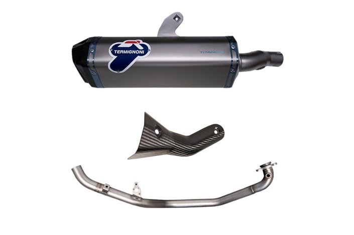 SCARICO COMPLETO SLIP ON SCREAM TERMIGNONI H14208040ITC + COLLETTORE + PARACALORE HONDA X-ADV 17-22 OMOLOGATO EURO 4 TITANIO