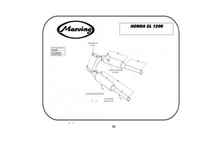 TERMINALI SCARICHI SILENZIATORI MARVING HONDA GL 1200 DX GOLDWING 1984 1988