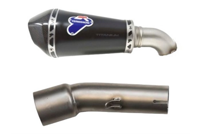 SCARICO TERMINALE SLIP ON CONICAL BLACK TERMIGNONI K083094SO09 KAWASAKI NINJA 400 / Z 400 2018-2020 NON OMOLOGATO TITANIO INOX