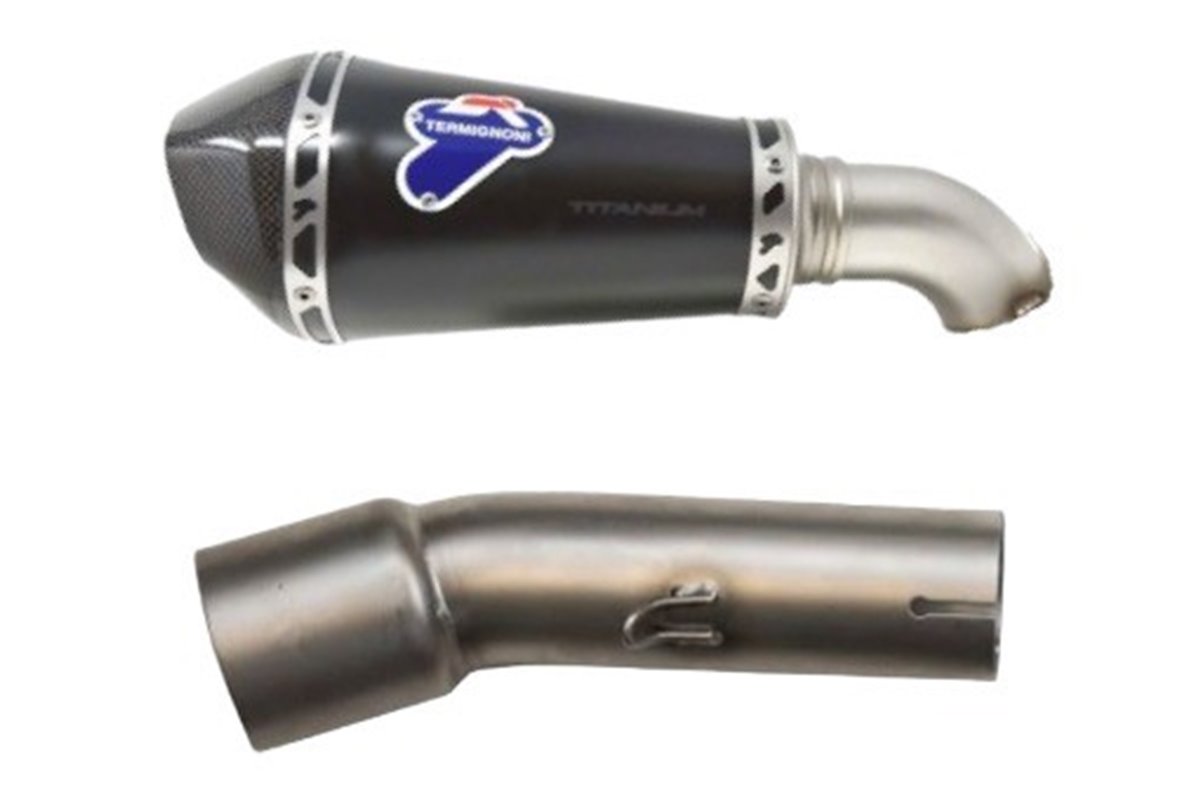 SCARICO TERMINALE SLIP ON CONICAL BLACK TERMIGNONI K083094SO09 KAWASAKI NINJA 400 / Z 400 2018-2020 NON OMOLOGATO TITANIO INOX