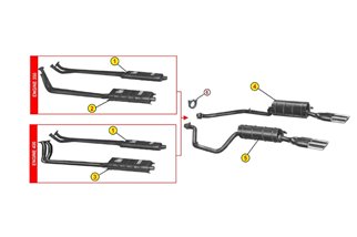 SILENZIATORE CENTRALE SX SCARICO ANSA LM 0195 LAMBORGHINI 350 GT TOURING 64 66