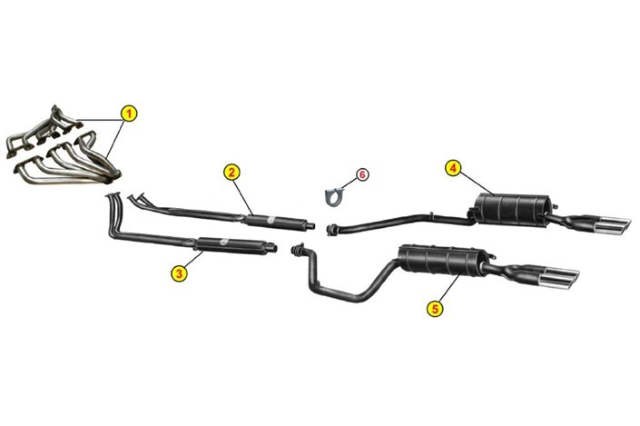 SILENZIATORI CENTRALI SCARICO ANSA LM 0225-0235 LAMBORGHINI 400 GT 2+2 1966 1968
