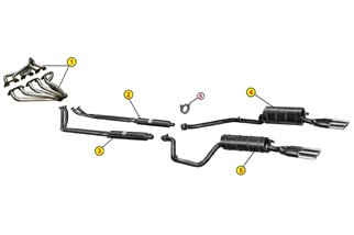 ZENTRALSCHALLDÄMPFER AUSPUFF ANSA LM 0225-0235 LAMBORGHINI 400 GT 2 + 2 1966 1968