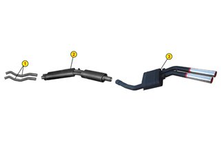 CENTRAL SILENCER EXHAUST ANSA MA 0725 MASERATI GHIBLI COUPE '4.7 1966 1973
