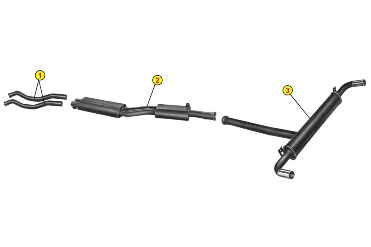SISTEMA DI SCARICO COMPLETO ANSA OEM REPLICA MASERATI INDY 4.9 1973 1976