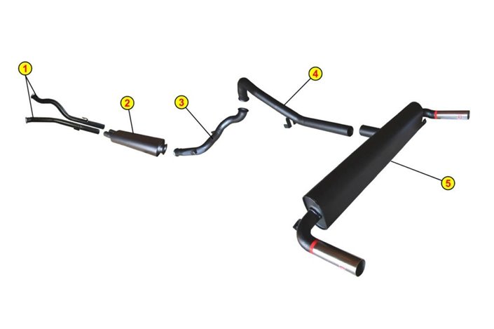 COMPLETE EXHAUST SYSTEM ANSA OEM MASERATI 4 DOORS 1 SERIES (107) 1963 1966