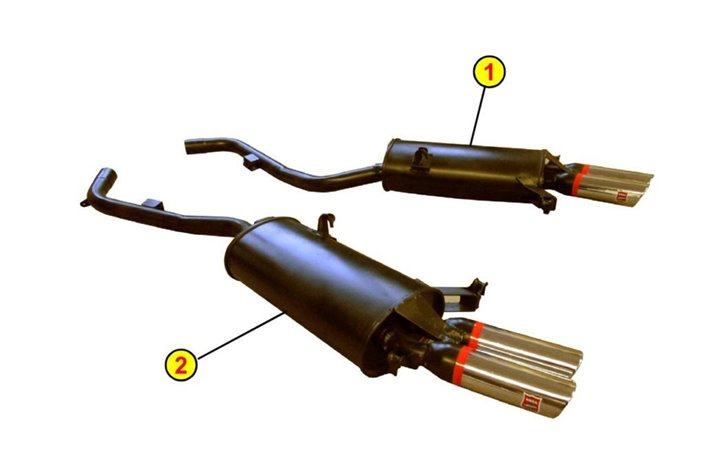 COPPIA TERMINALI SCARICO SILENZIATORI ANSA MA 2707 MA 2717 MASERATI KARIF 1988