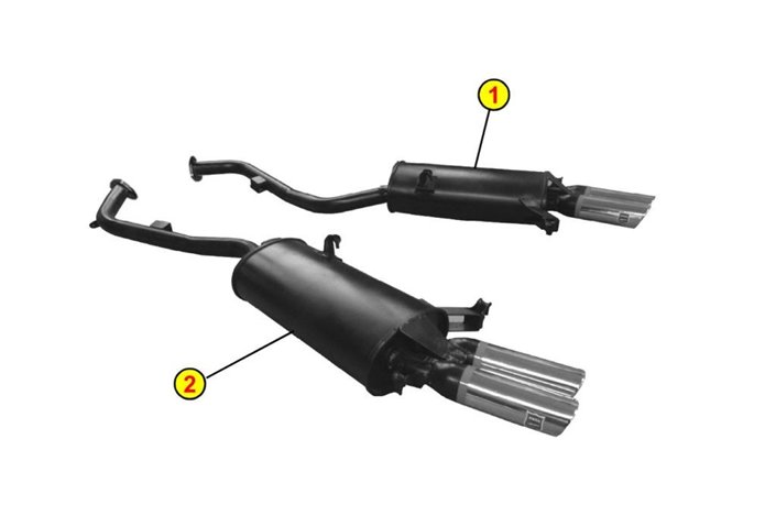 TERMINALI SCARICO SILENZIATORI ANSA MASERATI MISTRAL 4 PORTE 2.8 V6 1995 2001