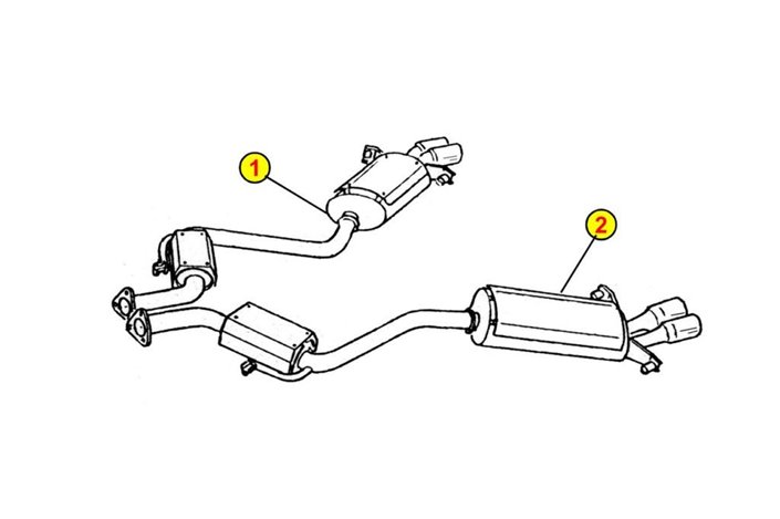 SILENCER EXHAUST TERMINALS ANSA MA 4407 MA 4417 MASERATI SHAMAL 1989 1995