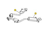 SILENCER EXHAUST TERMINALS ANSA MA 4407 MA 4417 MASERATI SHAMAL 1989 1995