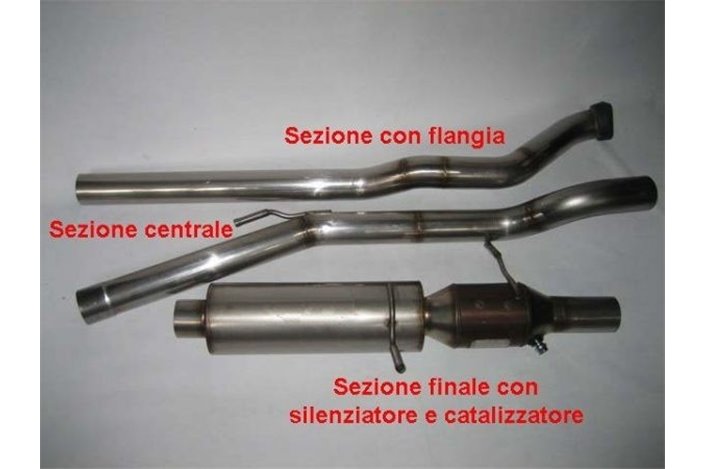 SCARICO SEZIONE FINALE CON SILENZIATORE E CATALIZZATORE RENAULT CLIO 2.0 RS ACCIAO