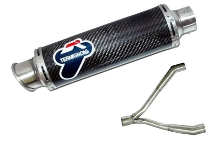 SCARICO TERMINALE SLIP ON OVAL TERMIGNONI S065080CO SUZUKI GLADIUS 2009-2015 + RACCORDO DECATALIZZATO INOX CARBONIO