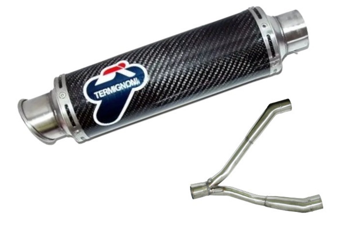 SCARICO TERMINALE SLIP ON OVAL TERMIGNONI S065080CO SUZUKI GLADIUS 2009-2015 + RACCORDO DECATALIZZATO INOX CARBONIO