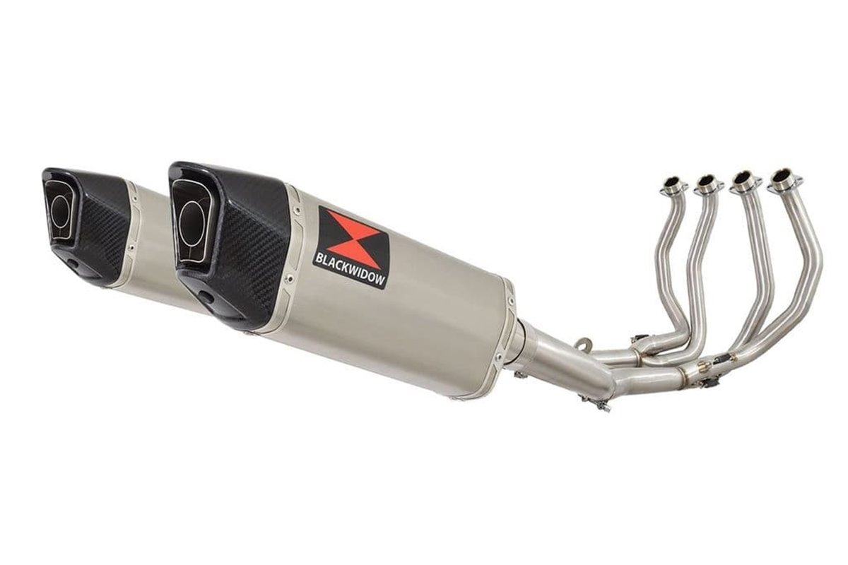 4-2 Hochleistungs-Auspuffanlage 300-mm-Sechskant-Schalldämpfer Mit Edelstahl-Carbonspitze SUZUKI GSX1300R Hayabusa 1999-2007 Bla