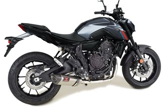 De-Cat Auspuffanlage Schalldämpfer Mit 300 mm Tri Oval Carbon Endrohr YAMAHA XTribute 700 2021 - 2022 Black Widow