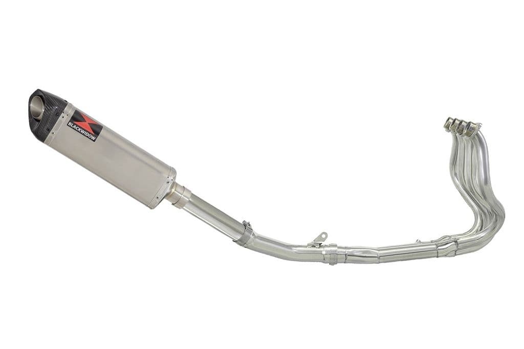 De Cat Exhaust System 350mm Tri Oval Stainless Carbon Tip Silencer