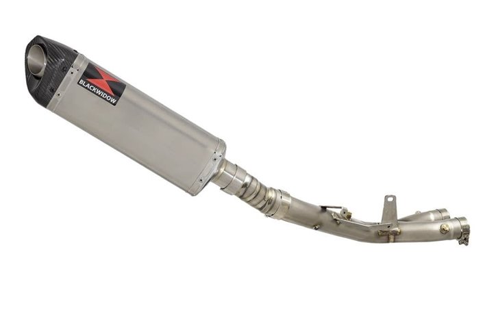 Titanium De Cat Collector + 350mm Tri Oval Stainless Carbon Tip Silenver YAMAHA YZF-R1 R1M 2015-2021 Black Widow