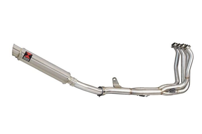 4-1 Race De-Cat 350 mm Gp Runder Edelstahl-Schalldämpfer KAWASAKI Z900 2020-2022 Black Widow