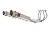 4-2 Hochleistungs-Auspuffanlage 350 mm Gp-Rundschalldämpfer Aus Edelstahl SUZUKI GSX1300R Hayabusa 1999-2007 Black Widow