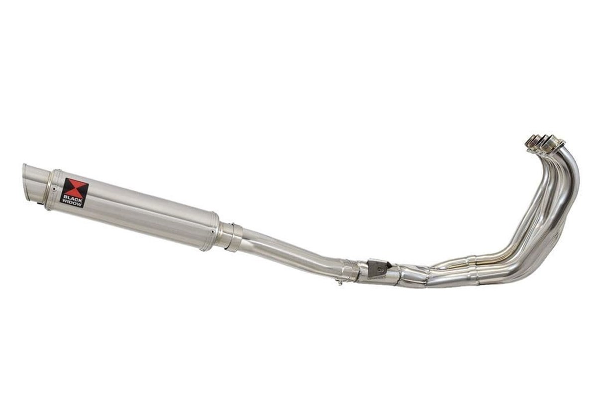 Impianto Di Scarico Con Silenziatore Tondo Gp Da 350 mm In Acciaio Inox YAMAHA FZR1000 FZR 1000 EXUP Black Widow