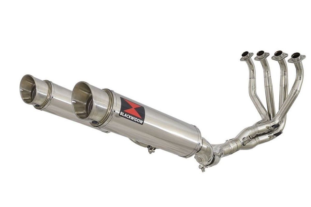 4-2 Silenziatori Rotondi In Acciaio Inox Rotondi Da 360 mm Per Valigie Laterali De Cat KAWASAKI Z1000 SX 2010-2019 Black Widow