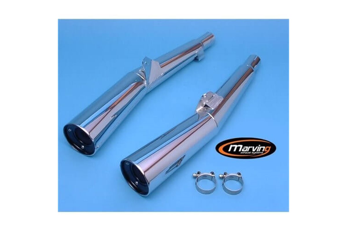 EXHAUST SILENCERS CHROME APPROVED MARVING YAMAHA XJR 1200 1995-99