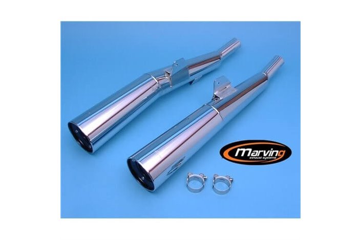 SILENCERS EXHAUST CHROME MARVING YAMAHA XS 400 DOHC 12E 1982 1987
