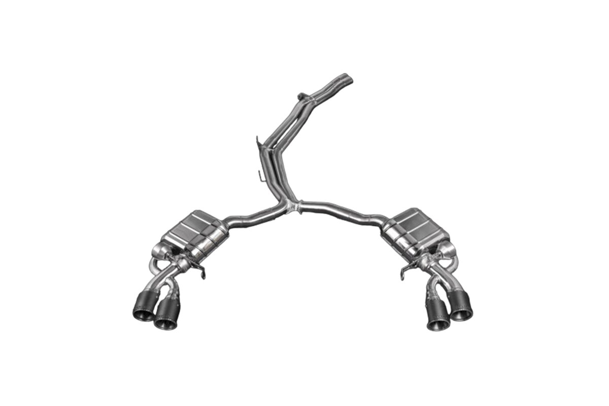 Sistema di scarico con valvola ECE + tubi centrali e terminali in carbonio CES3 Audi Rs4 B9 Sistema di scarico con valvola ECE + tubi centrali e terminali in carbonio CES3 Audi Rs4 B9