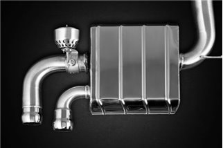 Terminal exhaust with ECE valve + CES3 Capristo central pipes Porsche 958 Cayenne V8 Induction