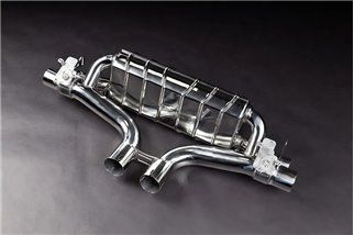 Auspuff mit Klappe + Zentralrohren und Carbon-Anschlüssen Capristo Porsche 536 Cayenne Turbo/Turbo E-Hybrid/GTS