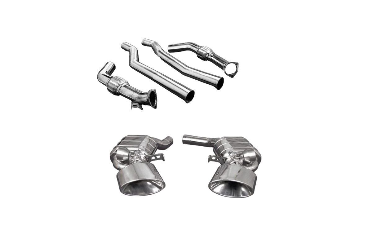 Complete exhaust with stainless steel oval terminal valve Capristo Audi rs6 / Rs7 C8