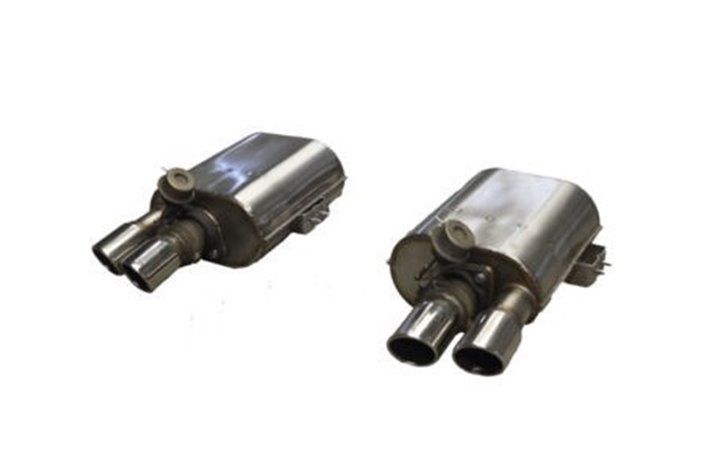 Pair of exhaust silencers with reuse of the original Aros stainless steel valve Ferrari 550 Maranello from 1996 to 2001