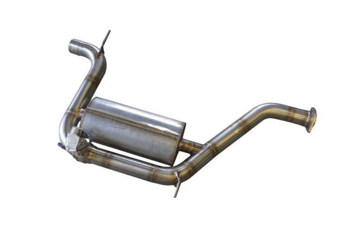 Zentral mit 1 Schalldämpfer mit Ventil + Ende ohne Schalldämpfer D70 Edelstahl Aros Seat Leon 5F Cupra 2.0 TSI