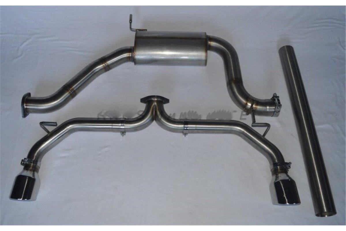 Centrale con 1 silenziatore con valvola + finale senza silenziatore D76 acciaio inox Aros Seat Leon 5F Cupra 2.0 TSI