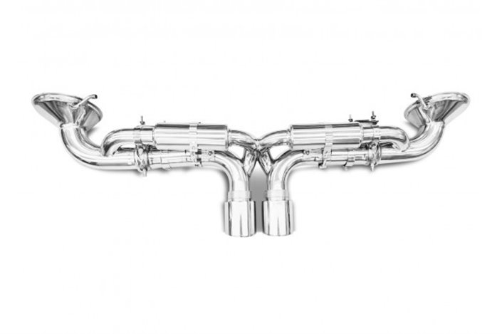 Stainless steel pipe only terminal exhaust Porsche 991.3 GT3 and Speedster style pipes from 2019