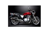 HONDA CB1100A 13-17 SISTEMA DI SCARICO COMPLETO 4-1 SILENZIATORE BSAU OVALE IN CARBONIO DA 450 MM