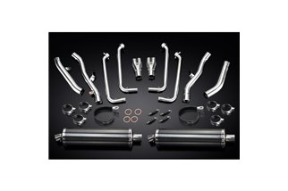 YAMAHA FJR1300 01-05 DECAT FULL 4-2 EXHAUST 450MM CARBON OVAL BSAU SILENCERS