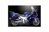 YAMAHA FJR1300 01-05 DECAT FULL 4-2 EXHAUST 450MM CARBON OVAL BSAU SILENCERS