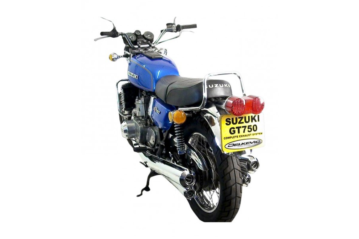 SUZUKI GT750 M/A/B 75-77 KETTLE FULL EXHAUST SYSTEM CHROMED OEM
