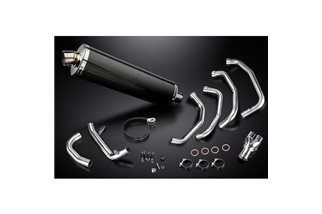 KAWASAKI ZZR1100 1990-2001 4-1 EXHAUST SYSTEM 450MM CARBON OVAL BSAU SILENCERS