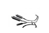 SISTEMA DI SCARICO COMPLETO 2-2 KAWASAKI GPZ500S SILENZIATORI BSAU OVALI IN CARBONIO DA 350 MM