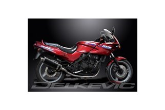 SISTEMA DI SCARICO COMPLETO 2-2 KAWASAKI GPZ500S SILENZIATORI BSAU OVALI IN CARBONIO DA 350 MM
